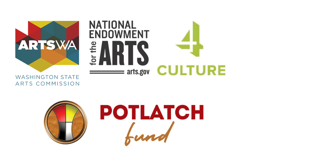 Funder logos: ArtsWA, National Endowment for the Arts, 4Culture, and Potlatch Fund
